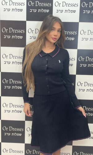 חליפת סריג פולו - שחור